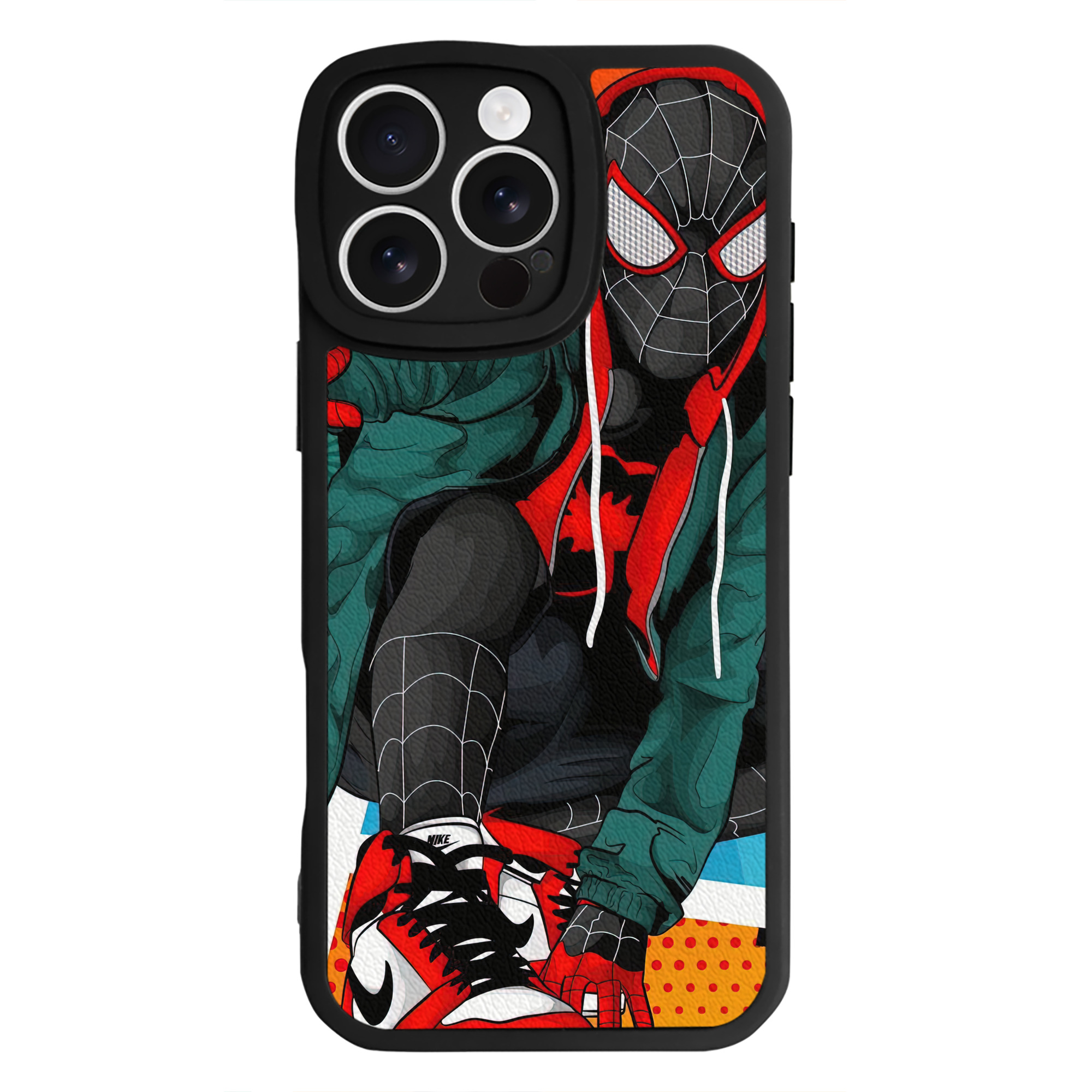 Spider Man スパイダーマン 【iPhone 16シリーズ対応】シリコンスマホケース（レザー調） 材質：シリコン